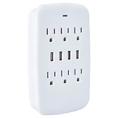 LA055F Powerful 6-Outlet Wall Surge ProtectorWith 4 USB Ports | 1000 Joules, ETL Certified | Ideal For Home, School, Office