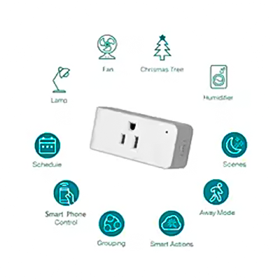 LCU01W Smarter Living - Smart Plug, Reliable WiFi, Supports 15A 1800 Watts, Small Size, No Hub Required, Compatible With Alexa, Google