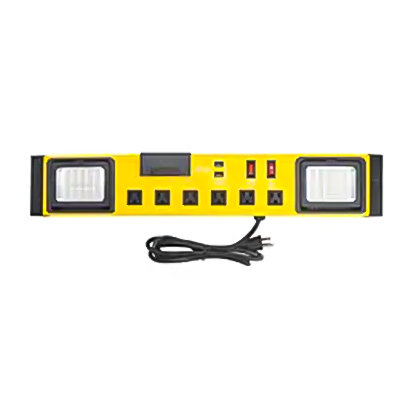 LA004KA / LPU6+2U2M 6-Outlet Power Strip With LED Worklight Surge Protector 4ft Cord With Dual Smart USB Use For Workshop Garage Office Home