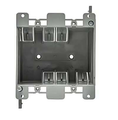 P007 American 25 Cu.In. Two-Gang Old Work Switch/Outlet Box With Mounting Ears And Swing Clamps 2- 3/4