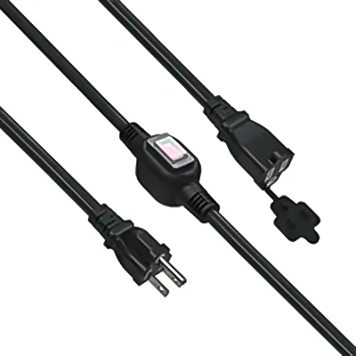 LA004KA/RS003/LA005HA 16/3 SJTW 3 FT IP65 Waterproof Power Switch 3 Prong Black Outdoor Extension Cord with Inline On/Off Switch for Outdoor & Indoor