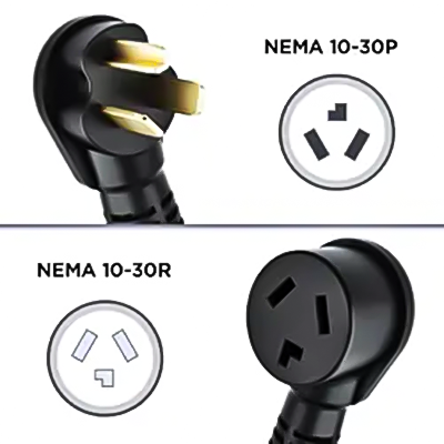 LA008H / LA051B 3 Prong 50 FT 30 Amp NEMA 10-30 Dryer/EV Extension Cord Use for Dryer Power Extension and Level 2 EV Charging